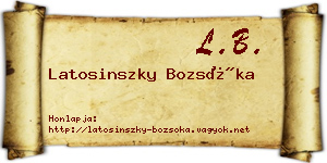 Latosinszky Bozsóka névjegykártya